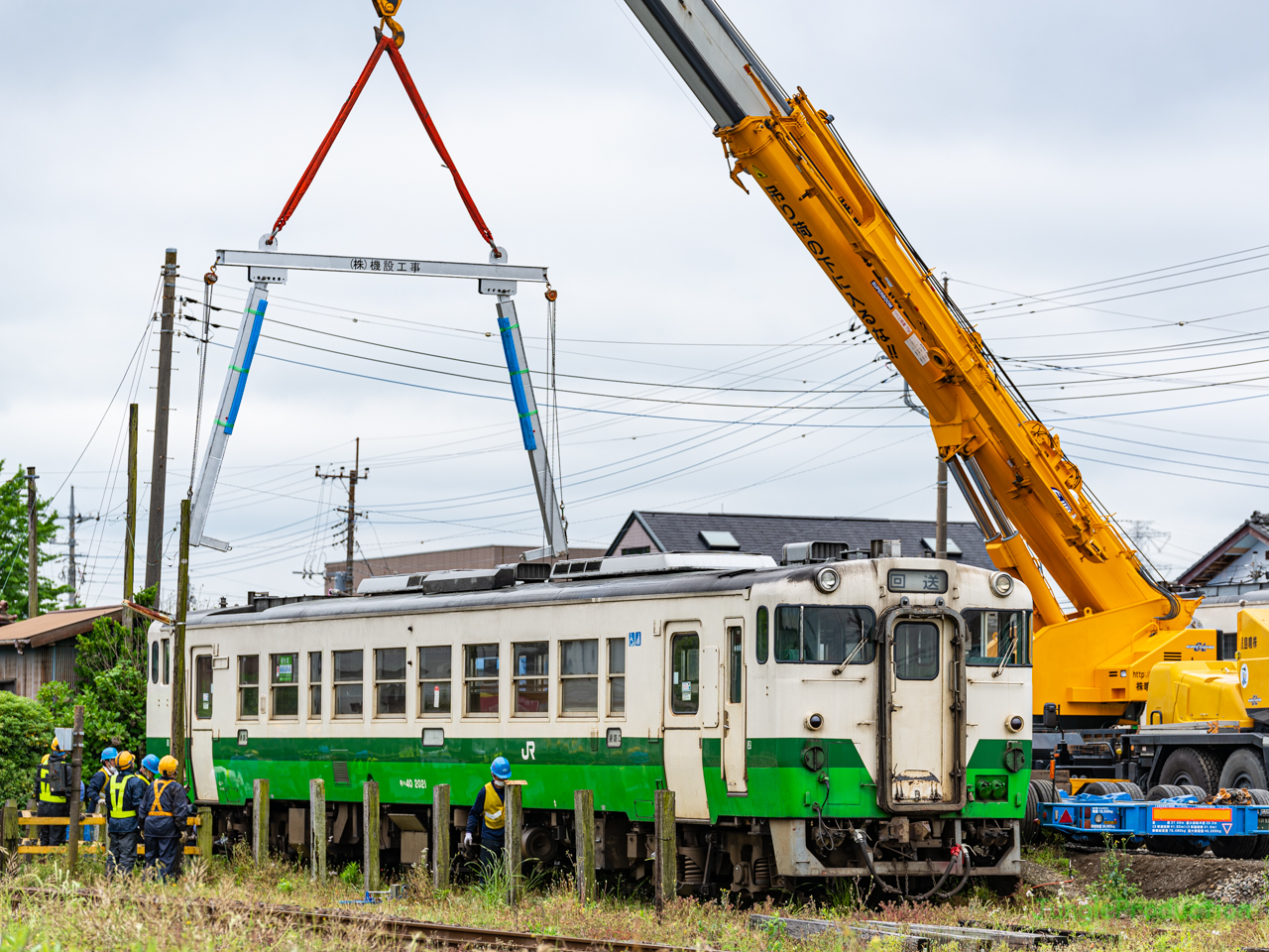 ついにキハ40がレールに載りました